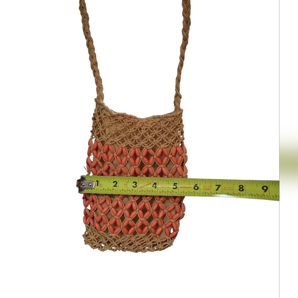 Haute Hippie NEW Mini Macramé Crossbody Bag w/Woven Open-net Beaded Design - Picture 8 of 9